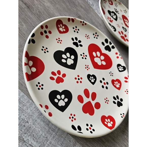 New Temp-tations Seasonal Salad Plates 8" Pawfetti Set of 4 Handpainted - Picture 7 of 15